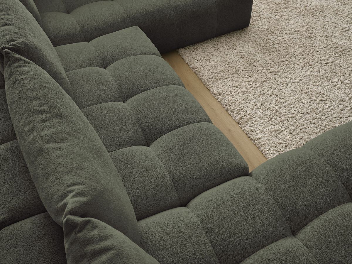 Canapé panoramique convertible coffre EVEREST tissu chiné