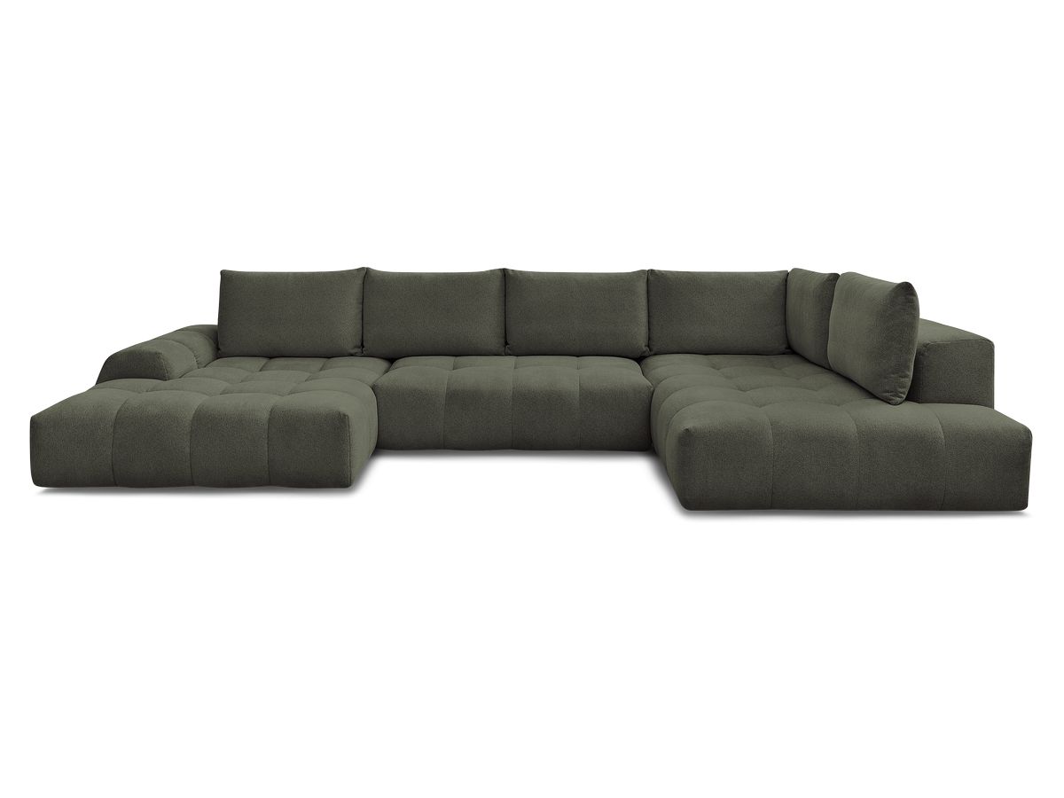 Canapé panoramique convertible coffre EVEREST tissu chiné