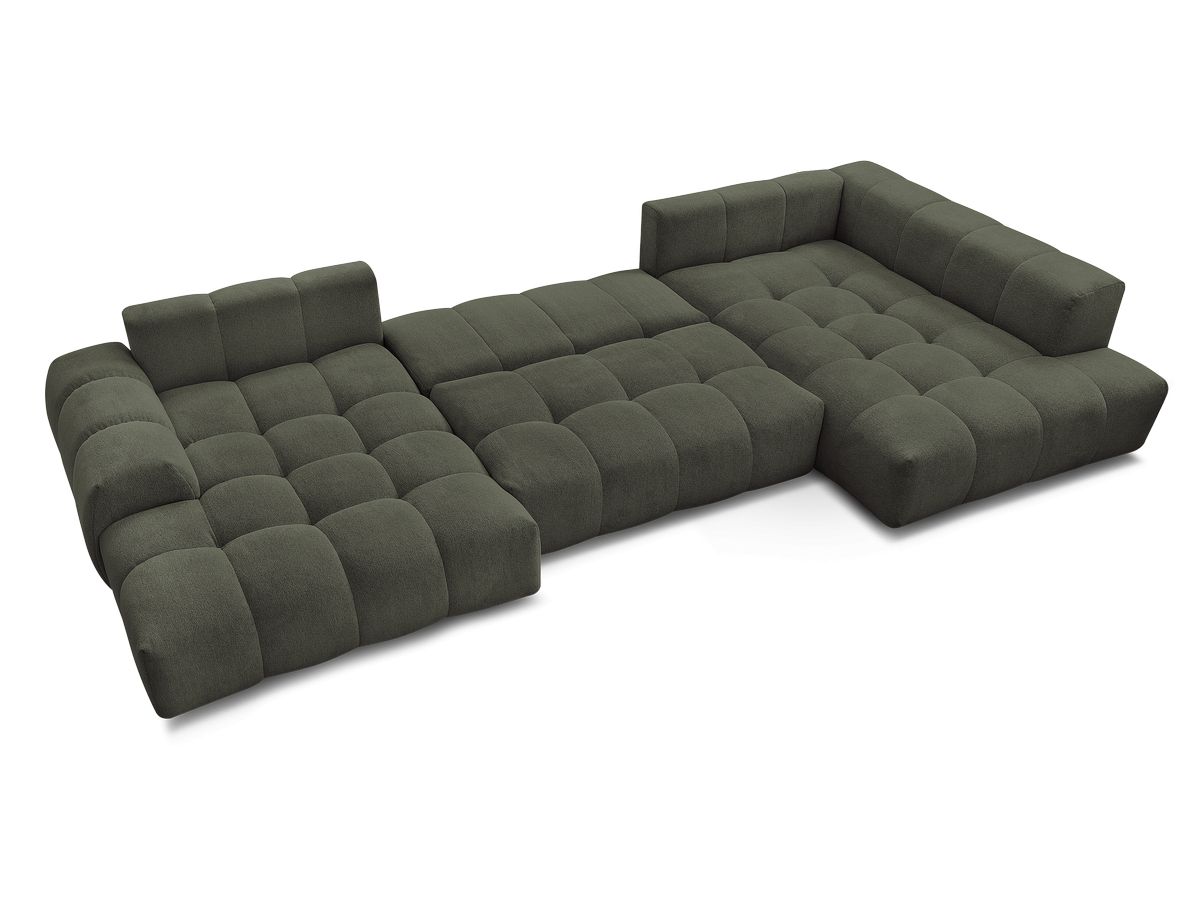 Canapé panoramique convertible coffre EVEREST tissu chiné