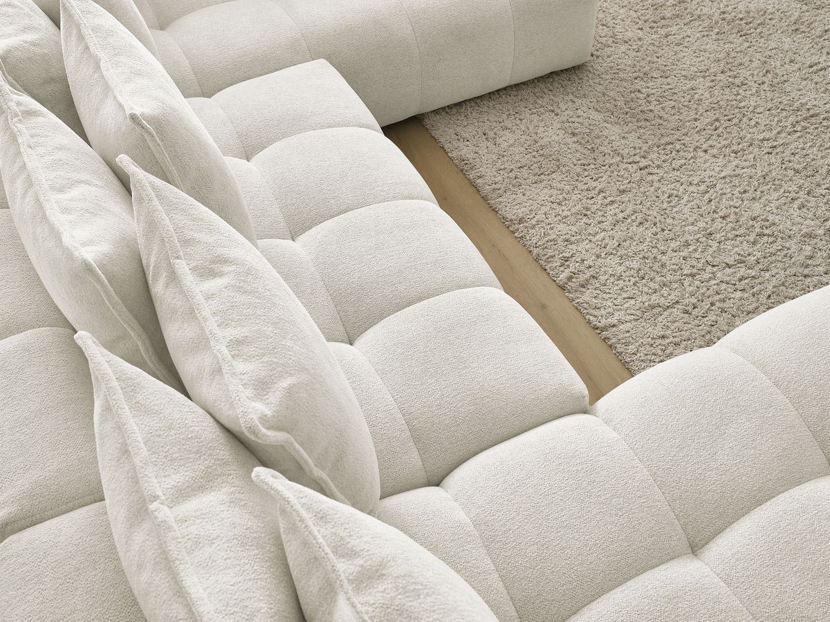Canapé panoramique convertible coffre EVEREST tissu chiné