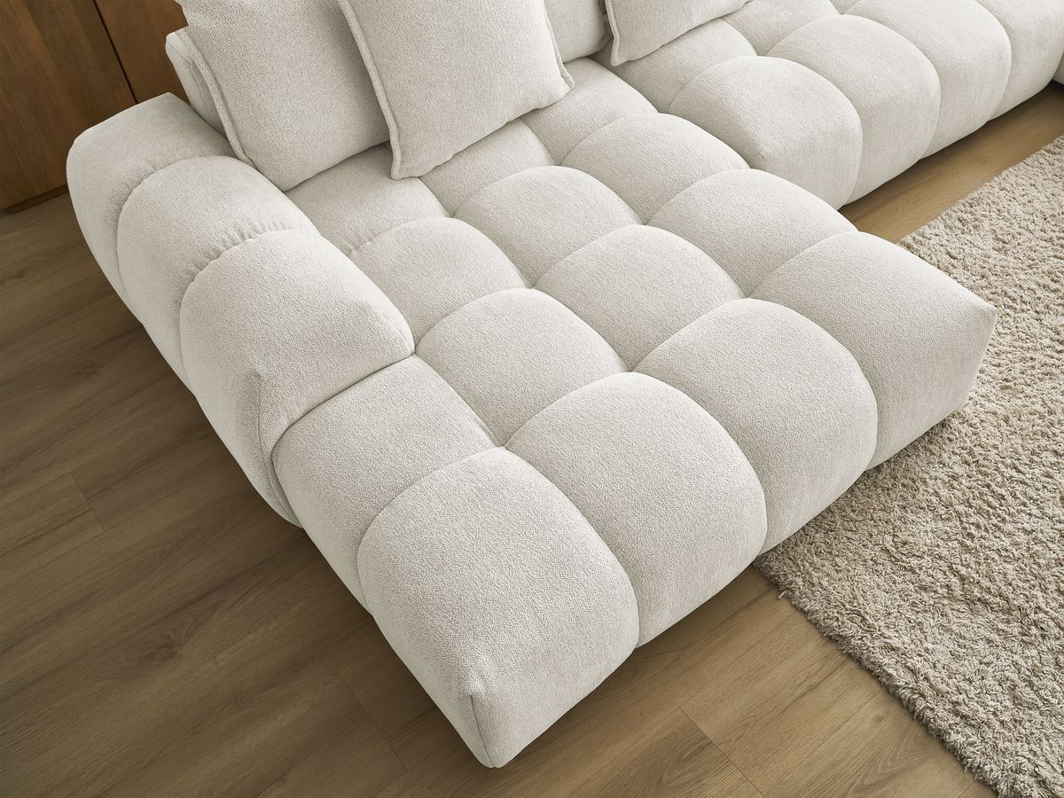 Canapé panoramique convertible coffre EVEREST tissu chiné