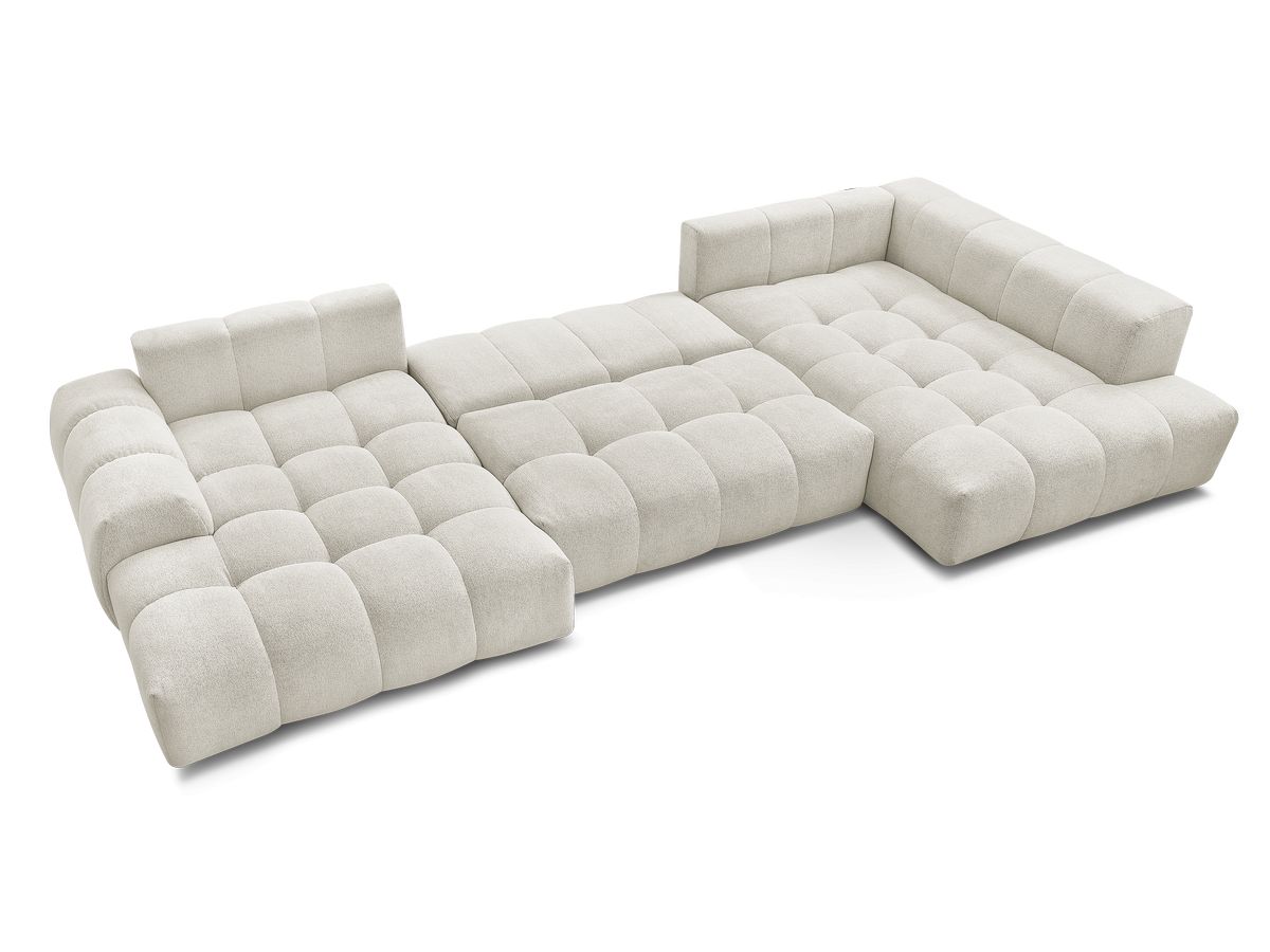 Canapé panoramique convertible coffre EVEREST tissu chiné