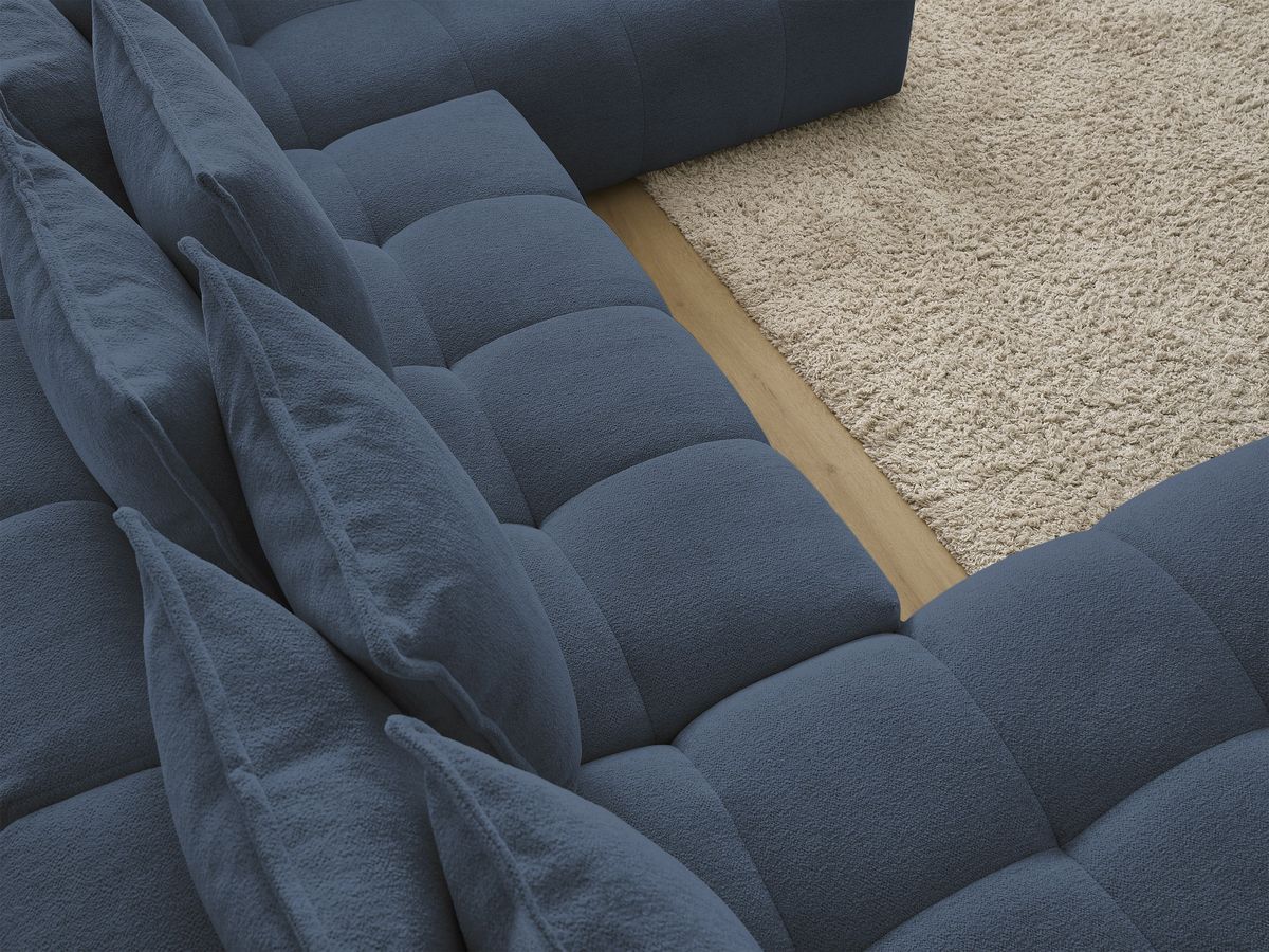 Canapé panoramique convertible coffre EVEREST tissu chiné