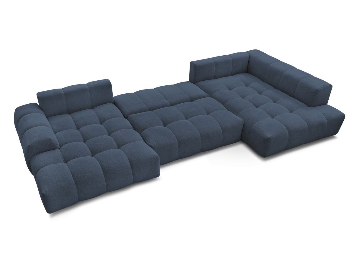 Canapé panoramique convertible coffre EVEREST tissu chiné