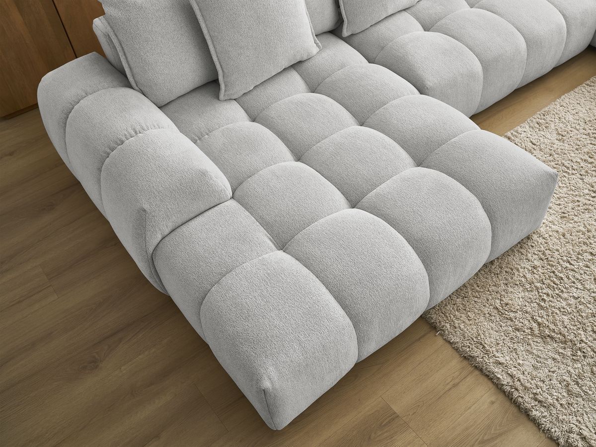 Canapé panoramique convertible coffre EVEREST tissu chiné