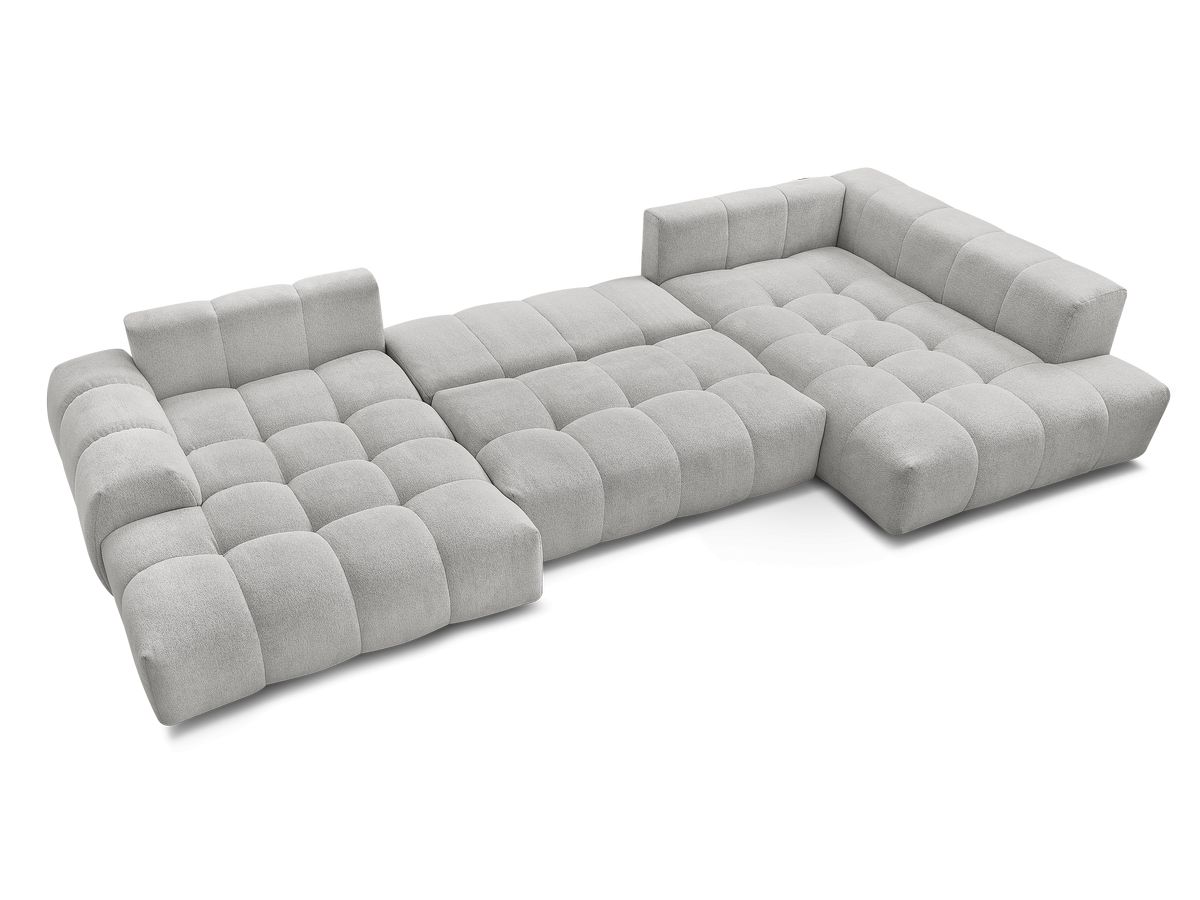Canapé panoramique convertible coffre EVEREST tissu chiné