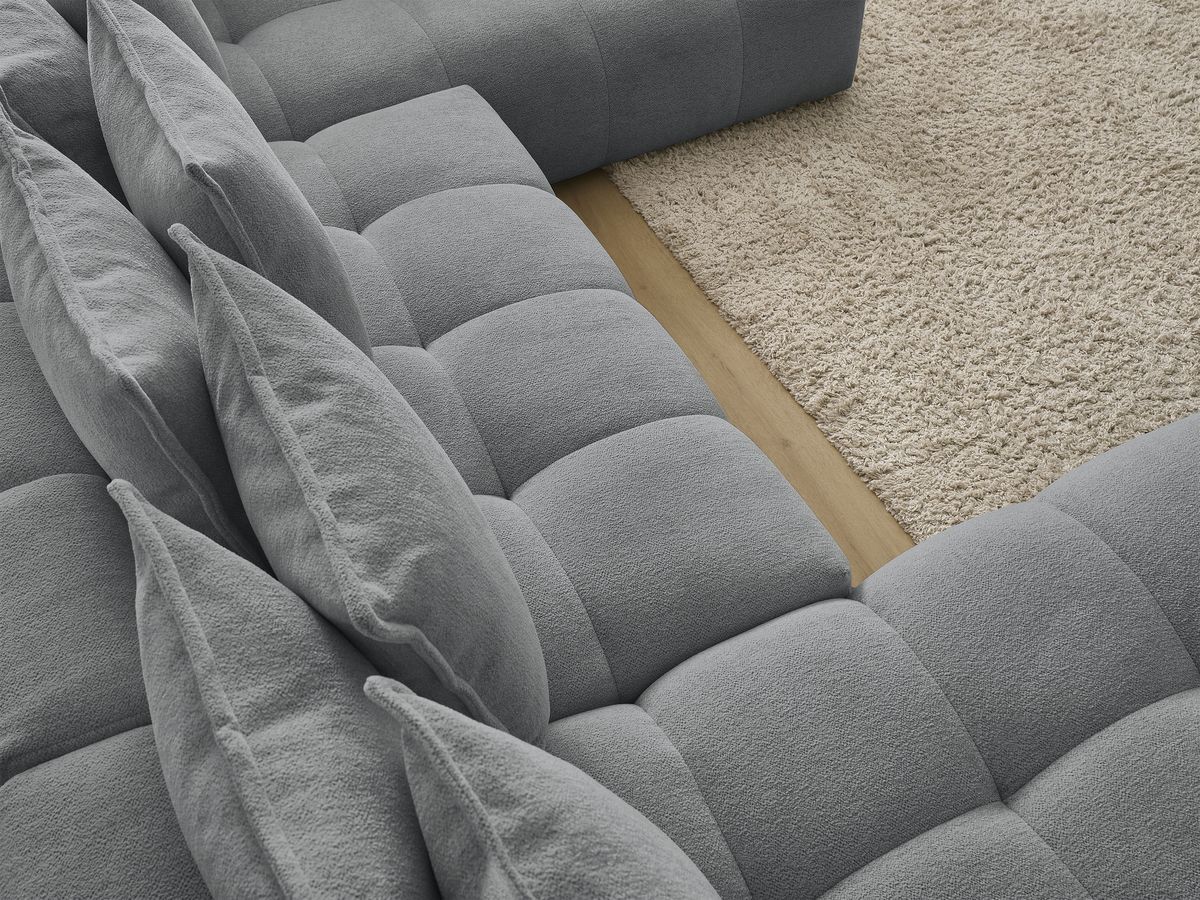 Canapé panoramique convertible coffre EVEREST tissu chiné