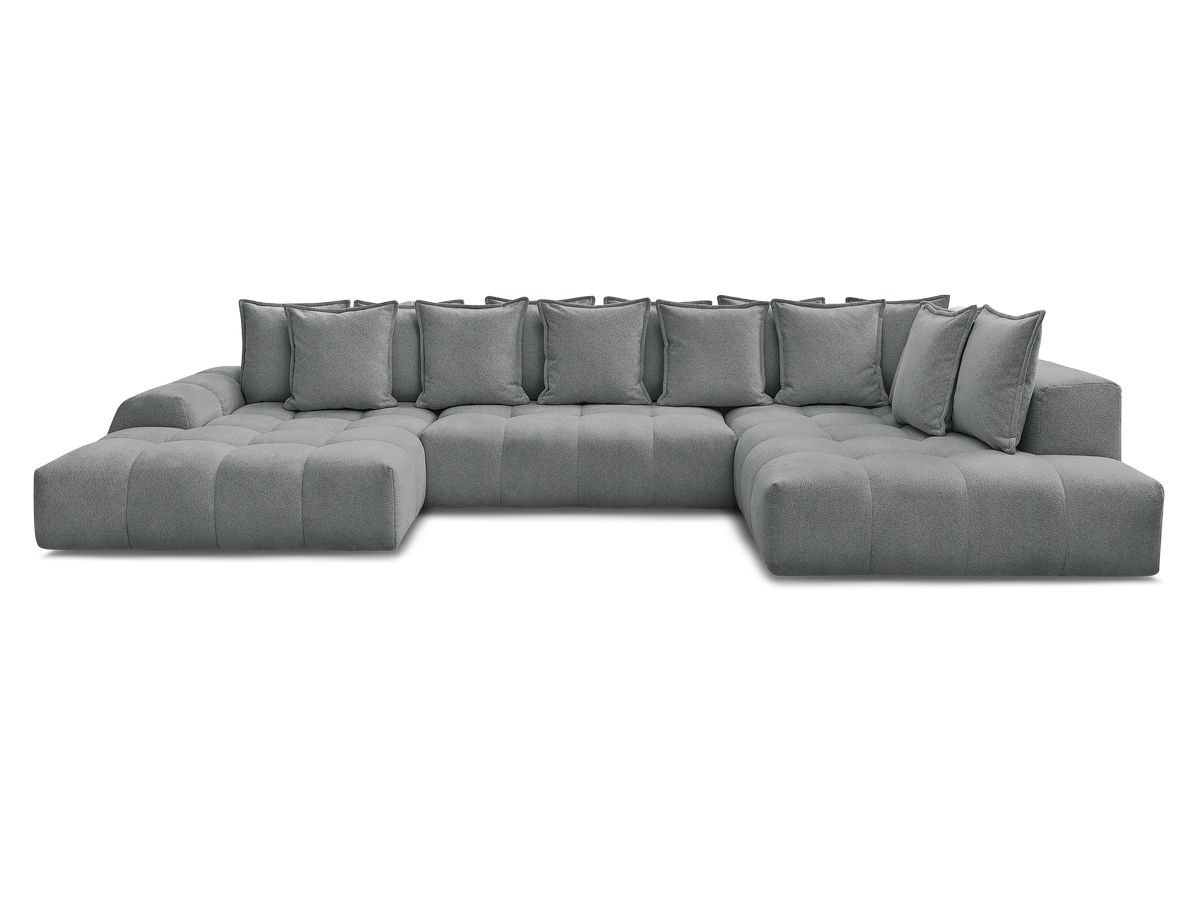 Canapé panoramique convertible coffre EVEREST tissu chiné
