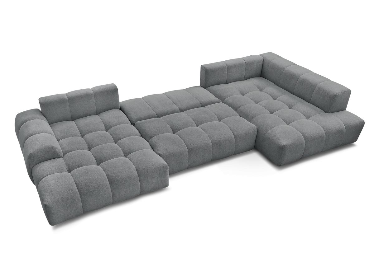 Canapé panoramique convertible coffre EVEREST tissu chiné