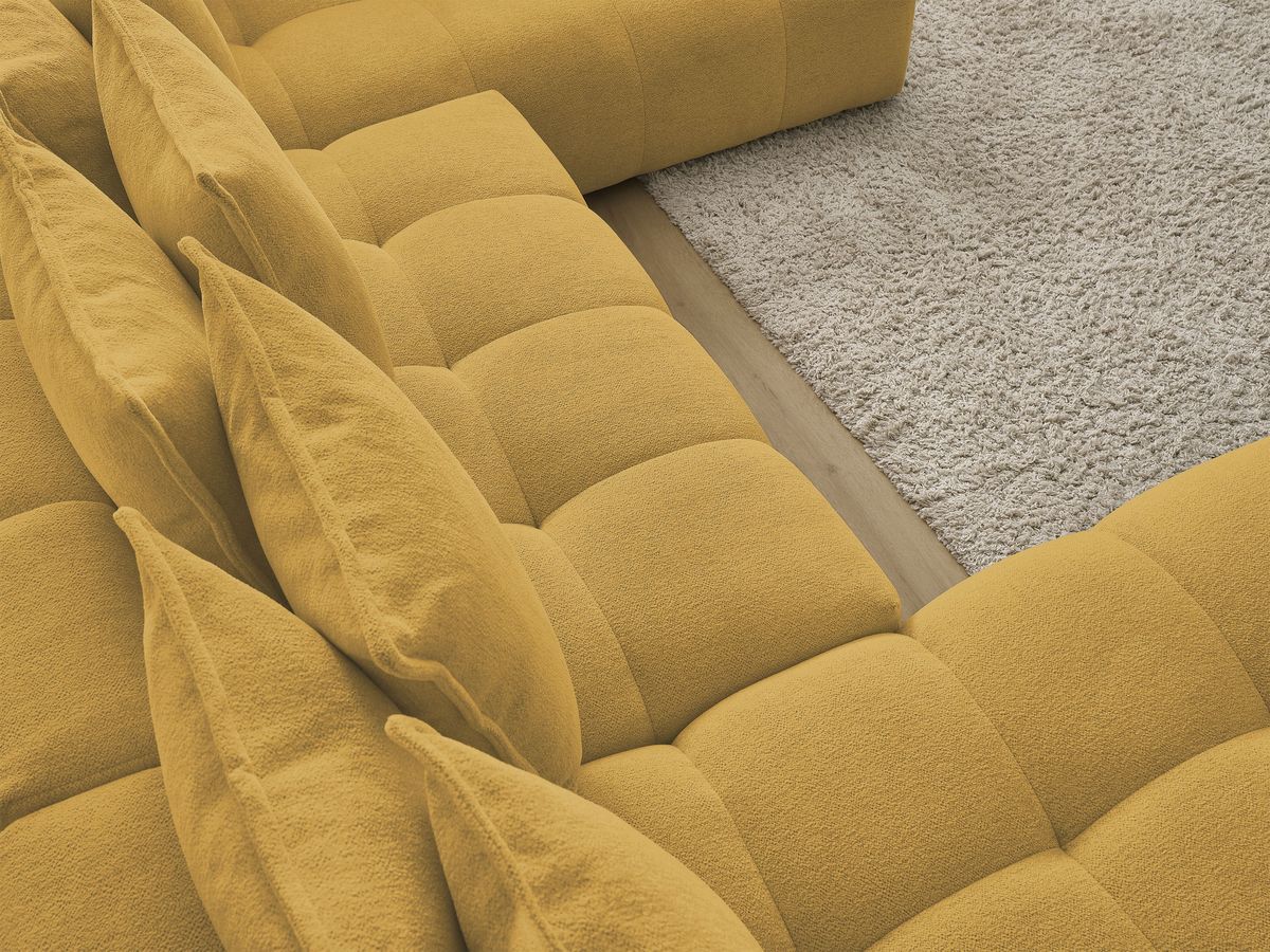 Canapé panoramique convertible coffre EVEREST tissu chiné