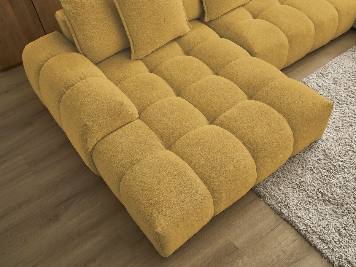 Canapé panoramique convertible coffre EVEREST tissu chiné