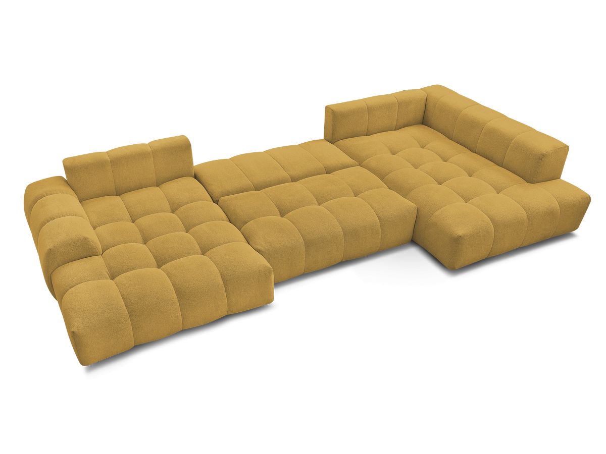 Canapé panoramique convertible coffre EVEREST tissu chiné