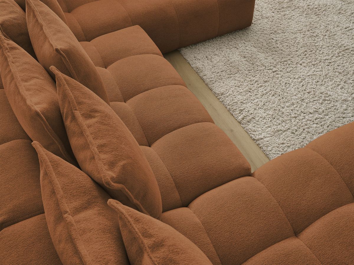 Canapé panoramique convertible coffre EVEREST tissu chiné
