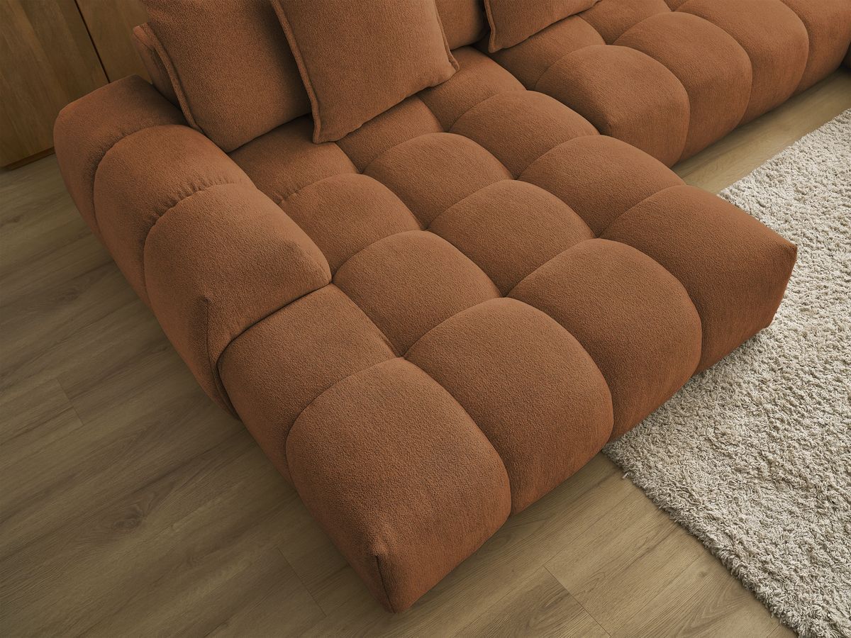 Canapé panoramique convertible coffre EVEREST tissu chiné