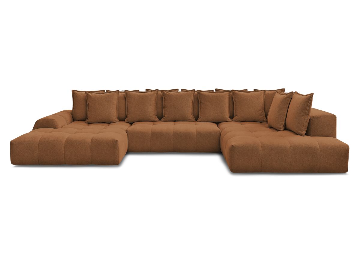Canapé panoramique convertible coffre EVEREST tissu chiné