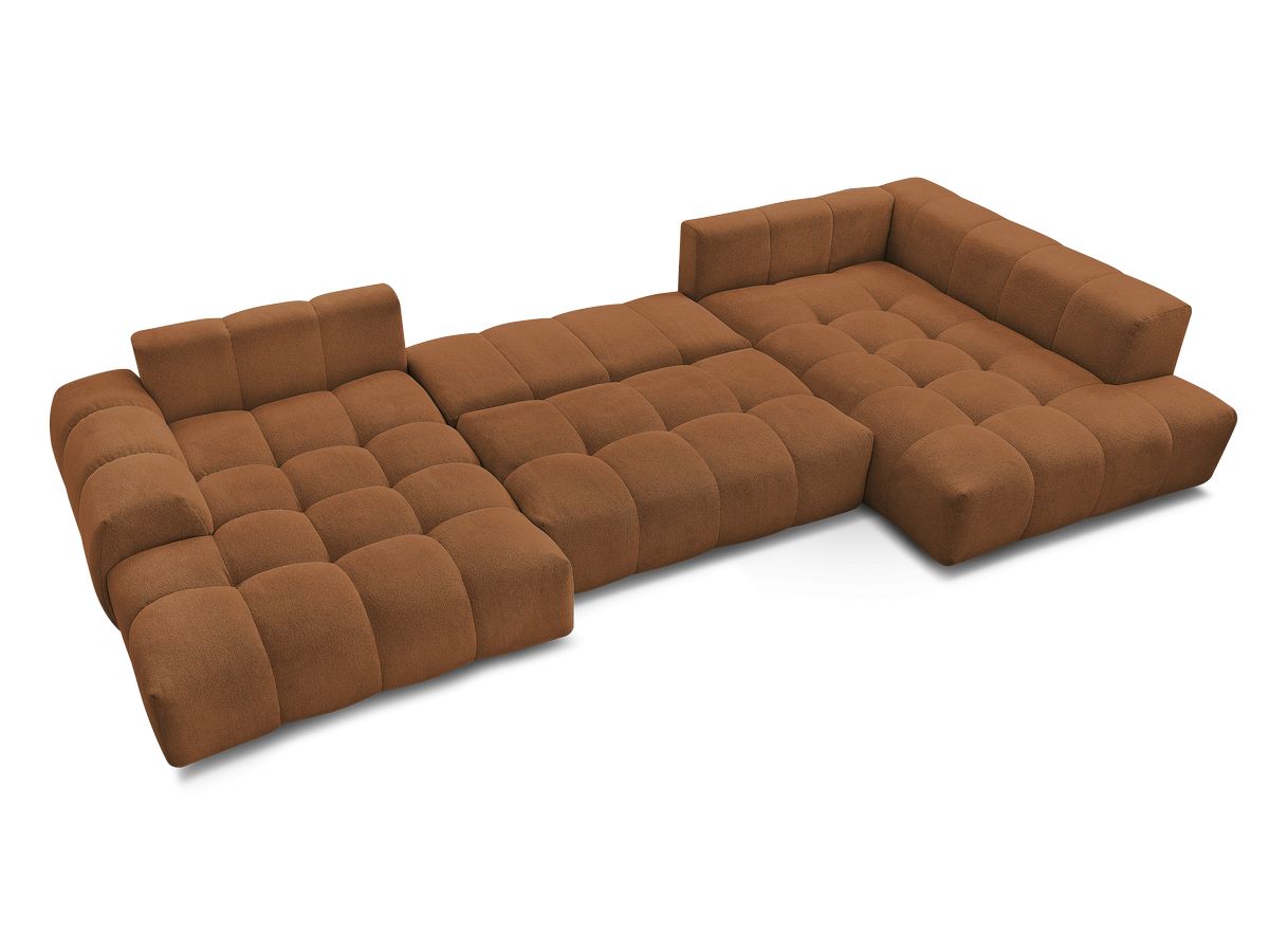 Canapé panoramique convertible coffre EVEREST tissu chiné