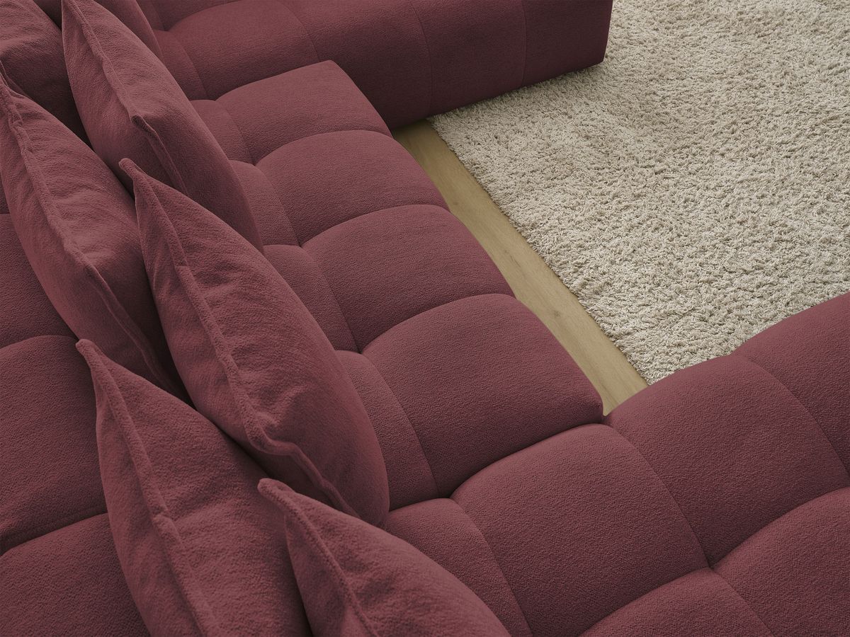 Canapé panoramique convertible coffre EVEREST tissu chiné