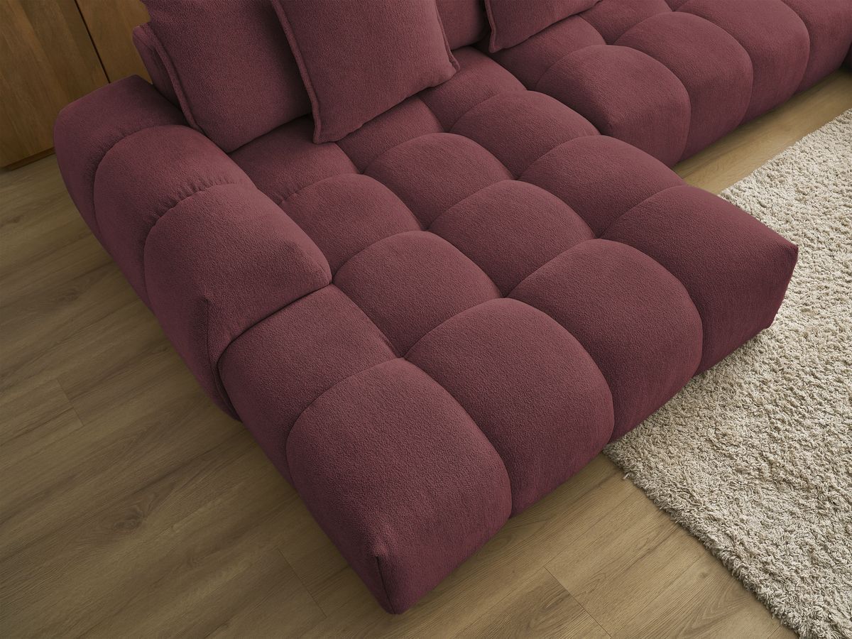 Canapé panoramique convertible coffre EVEREST tissu chiné