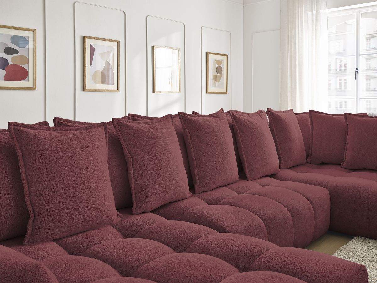 Canapé panoramique convertible coffre EVEREST tissu chiné