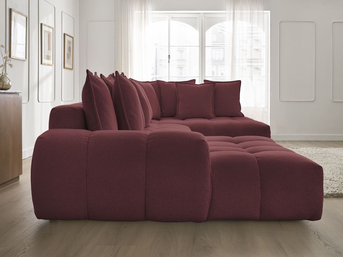 Canapé panoramique convertible coffre EVEREST tissu chiné