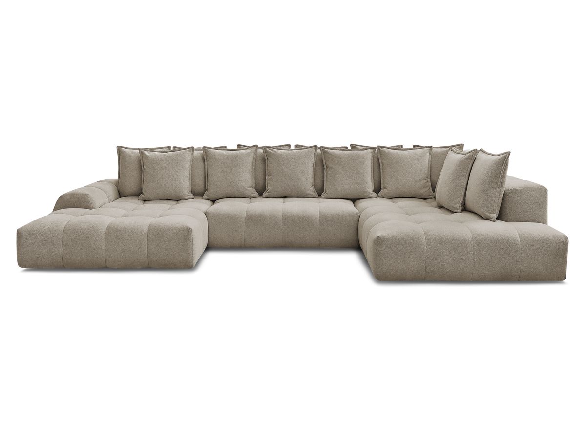 Canapé panoramique convertible coffre EVEREST tissu chiné