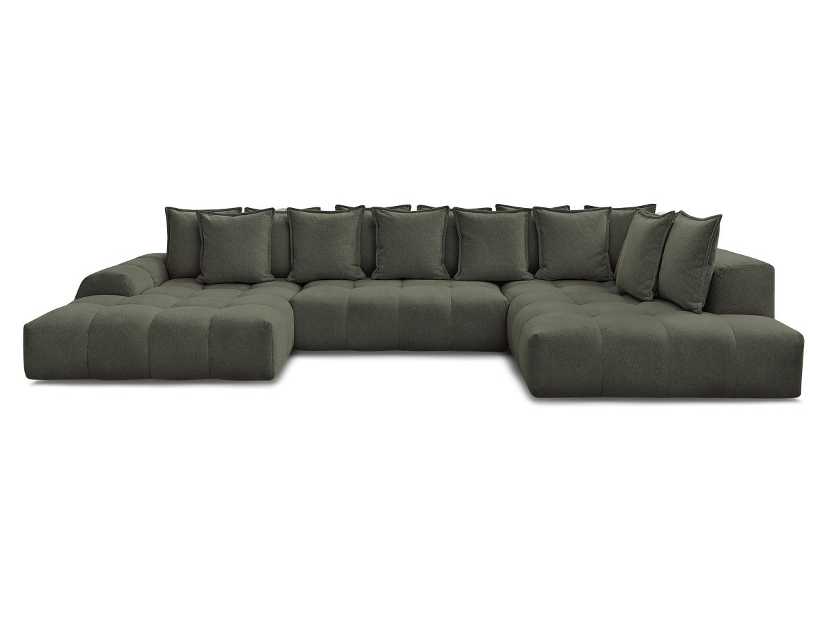 Canapé panoramique convertible coffre EVEREST tissu chiné