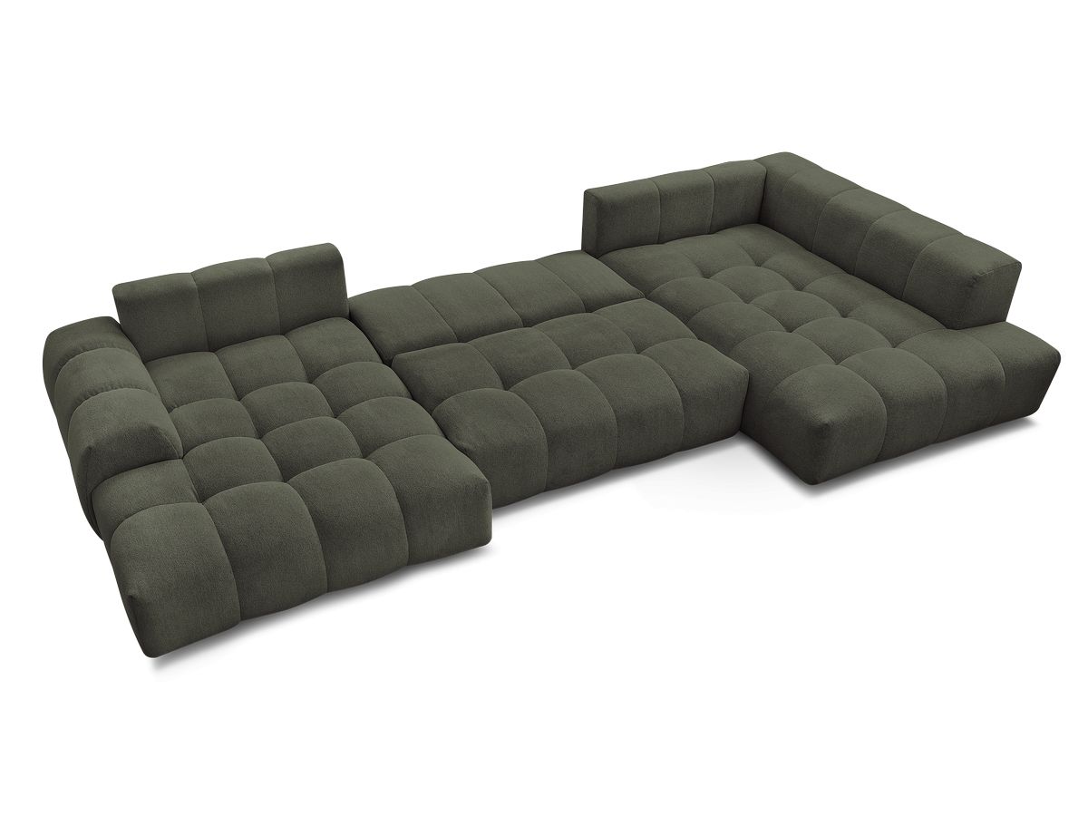 Canapé panoramique convertible coffre EVEREST tissu chiné