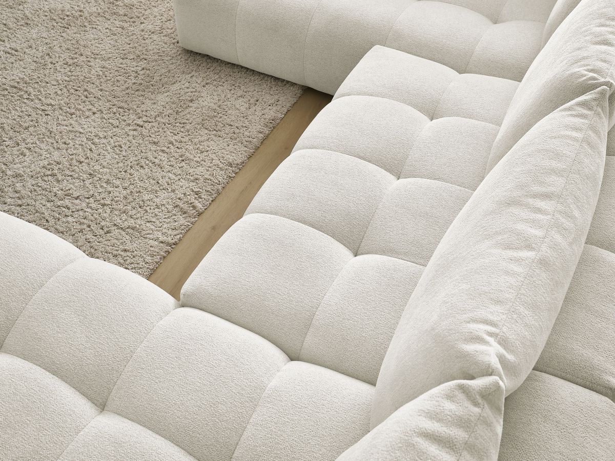 Canapé panoramique convertible coffre EVEREST tissu chiné