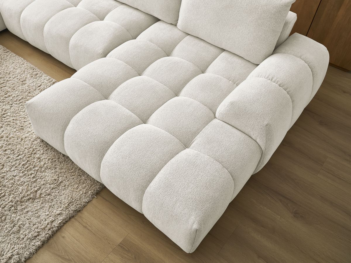 Canapé panoramique convertible coffre EVEREST tissu chiné