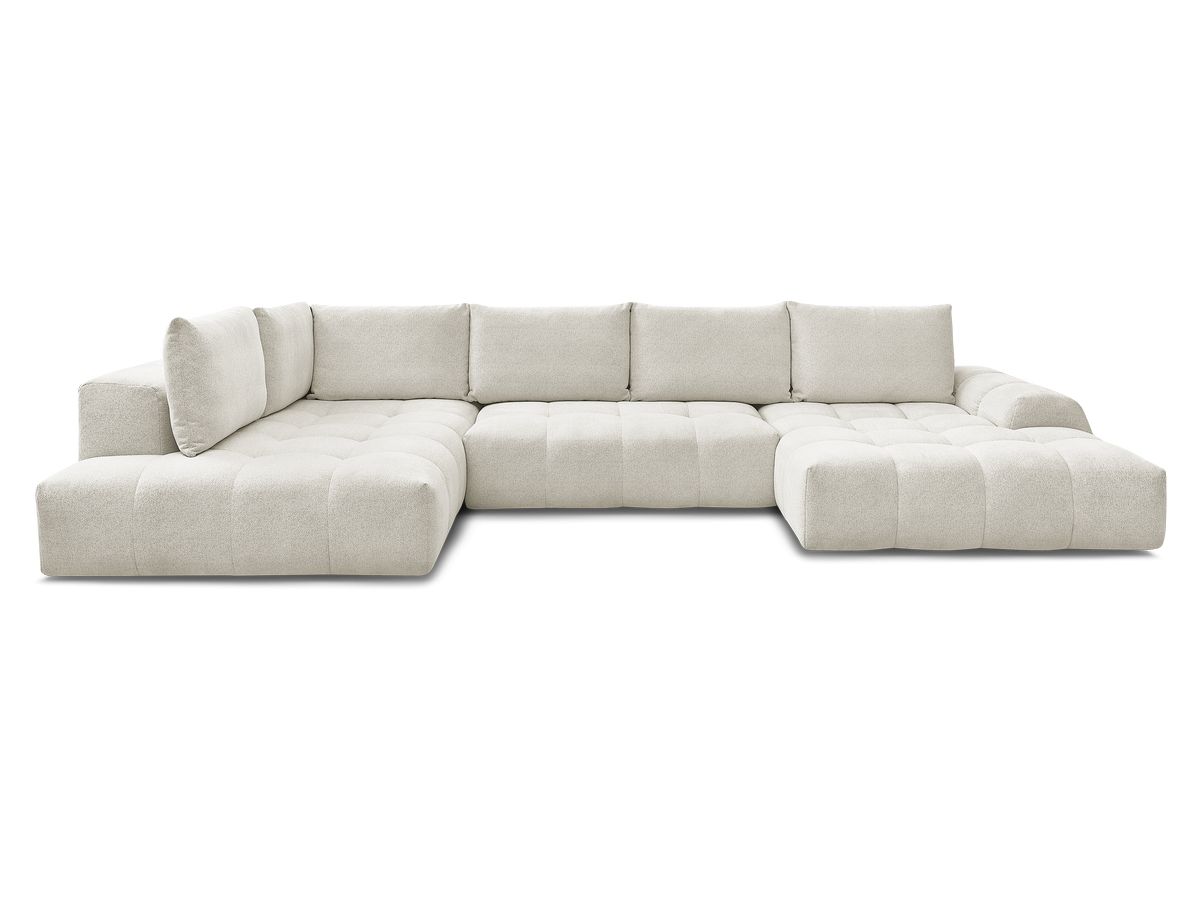 Canapé panoramique convertible coffre EVEREST tissu chiné