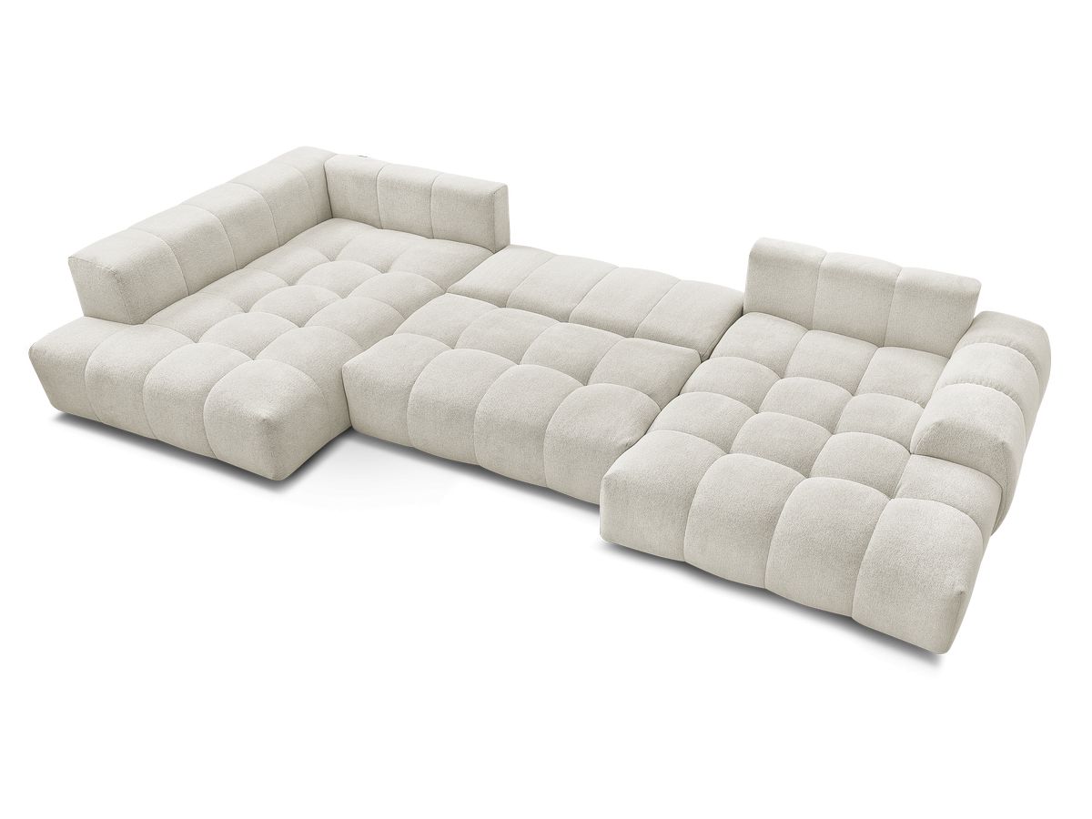 Canapé panoramique convertible coffre EVEREST tissu chiné