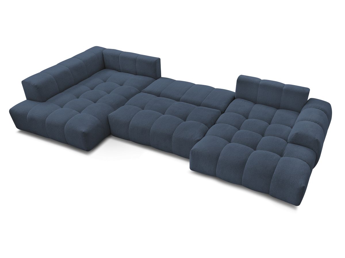 Canapé panoramique convertible coffre EVEREST tissu chiné