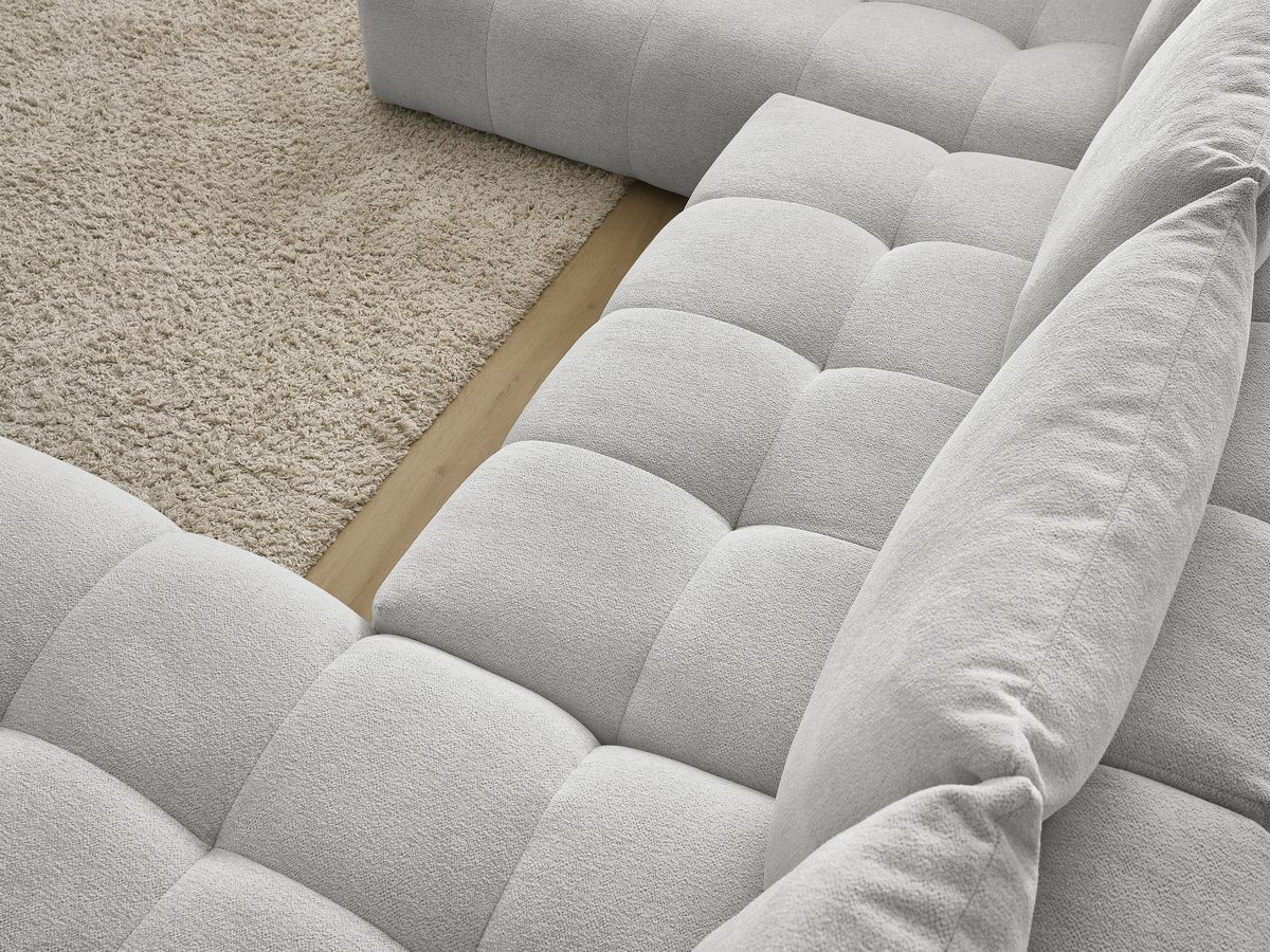 Canapé panoramique convertible coffre EVEREST tissu chiné