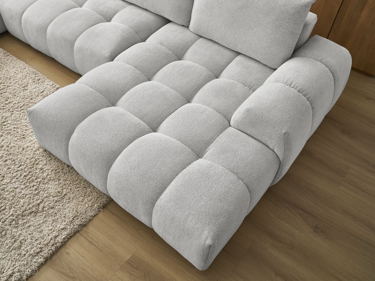 Canapé panoramique convertible coffre EVEREST tissu chiné