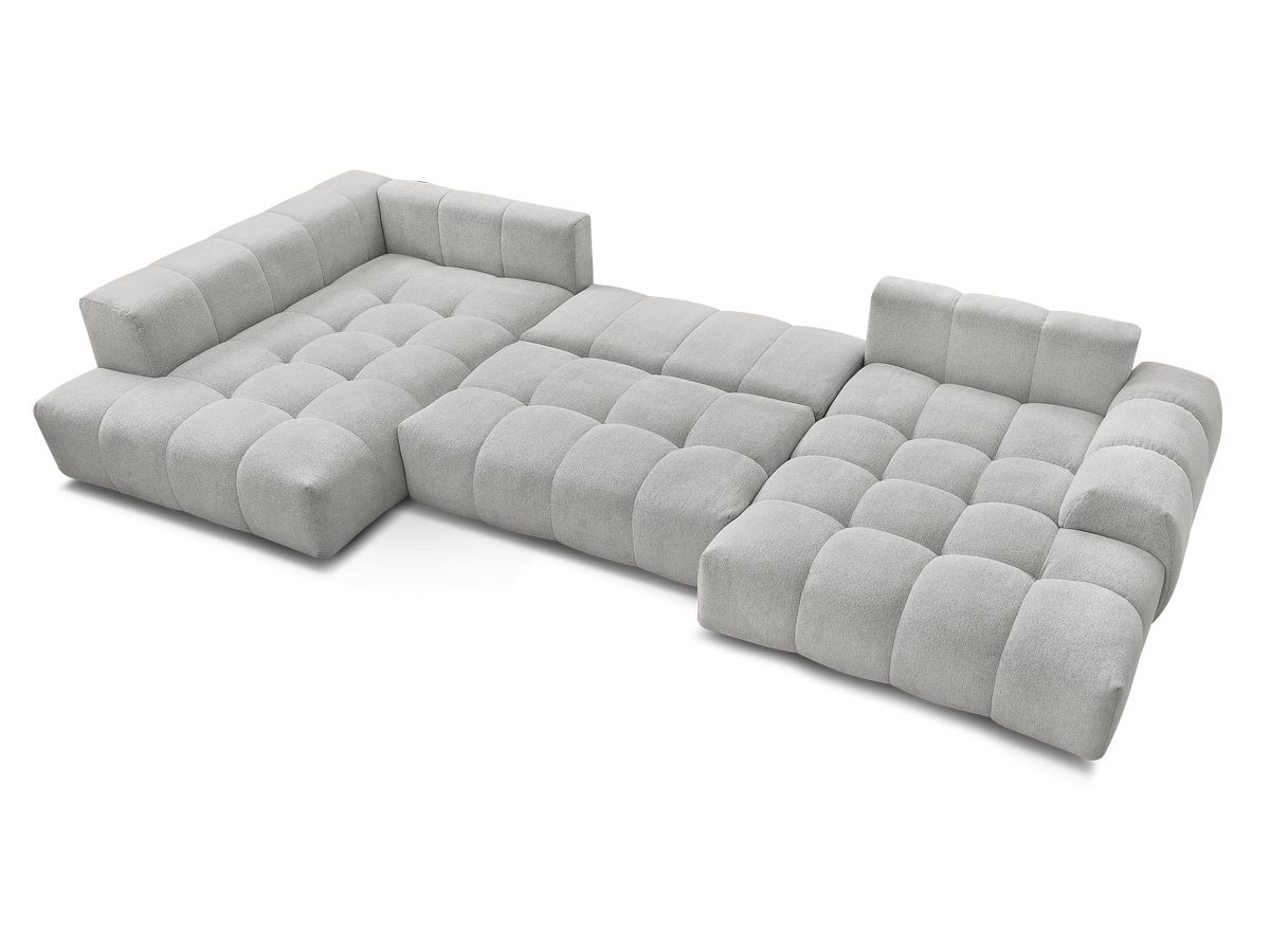 Canapé panoramique convertible coffre EVEREST tissu chiné