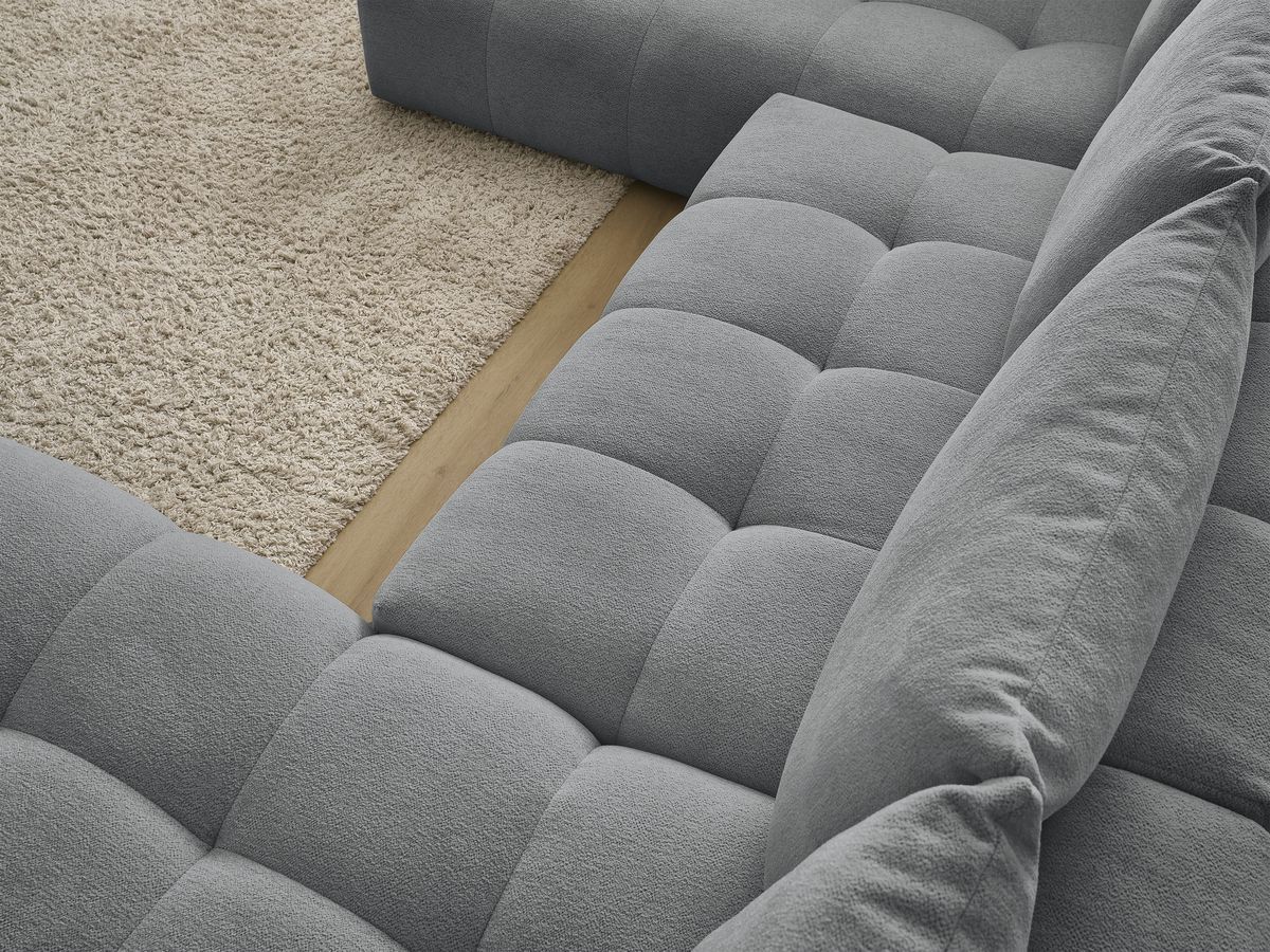 Canapé panoramique convertible coffre EVEREST tissu chiné