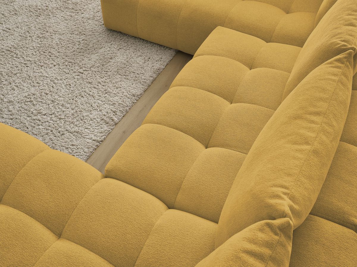 Canapé panoramique convertible coffre EVEREST tissu chiné