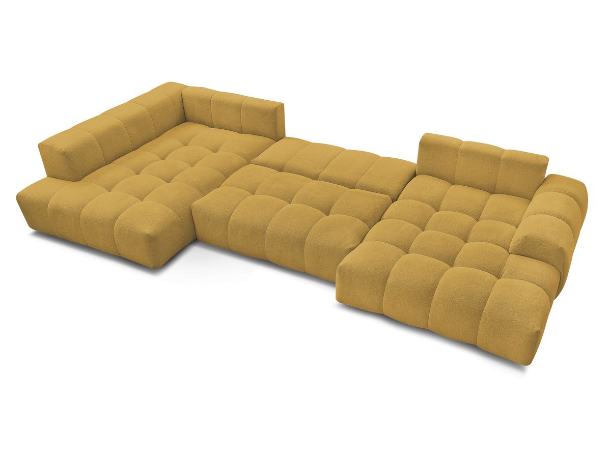 Canapé panoramique convertible coffre EVEREST tissu chiné
