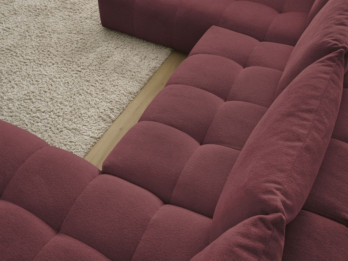Canapé panoramique convertible coffre EVEREST tissu chiné
