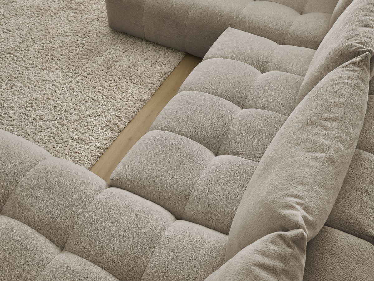 Canapé panoramique convertible coffre EVEREST tissu chiné