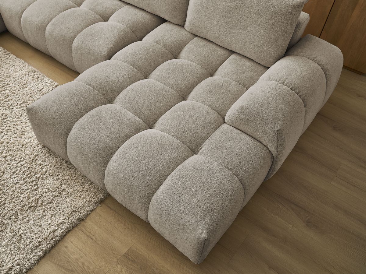 Canapé panoramique convertible coffre EVEREST tissu chiné