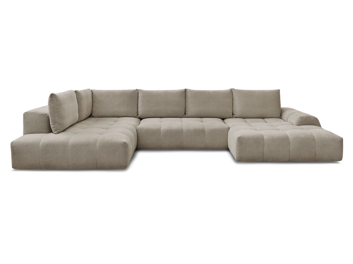 Canapé panoramique convertible coffre EVEREST tissu chiné