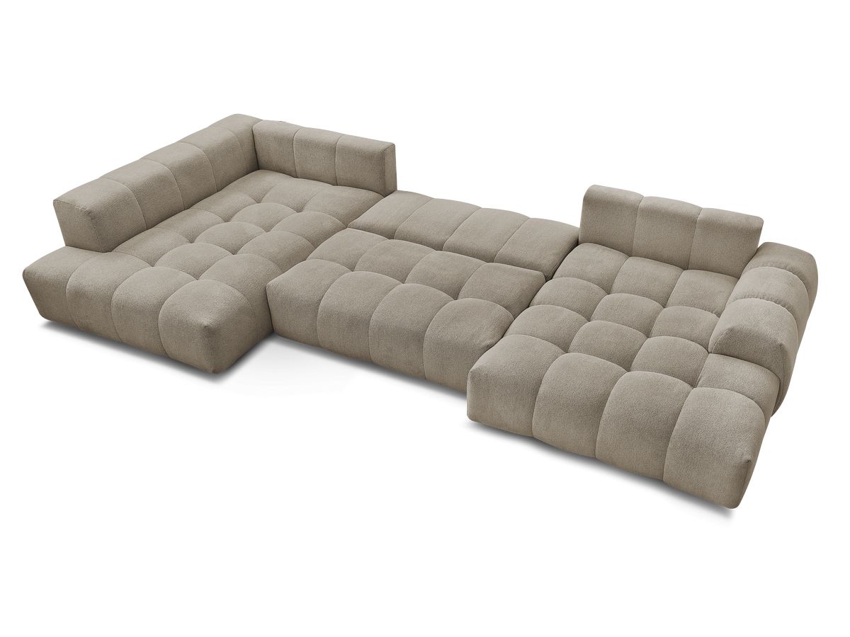 Canapé panoramique convertible coffre EVEREST tissu chiné