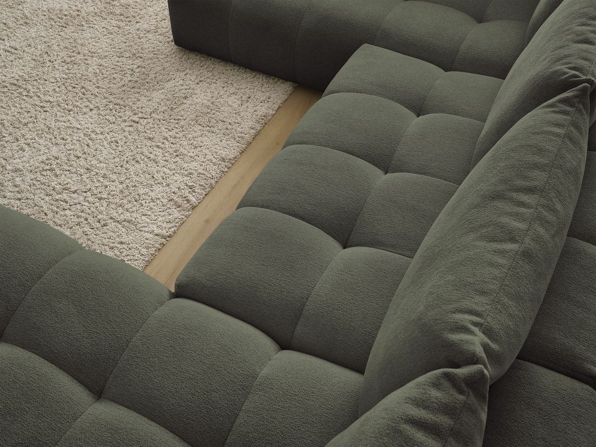 Canapé panoramique convertible coffre EVEREST tissu chiné