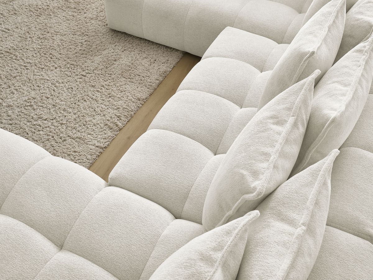 Canapé panoramique convertible coffre EVEREST tissu chiné