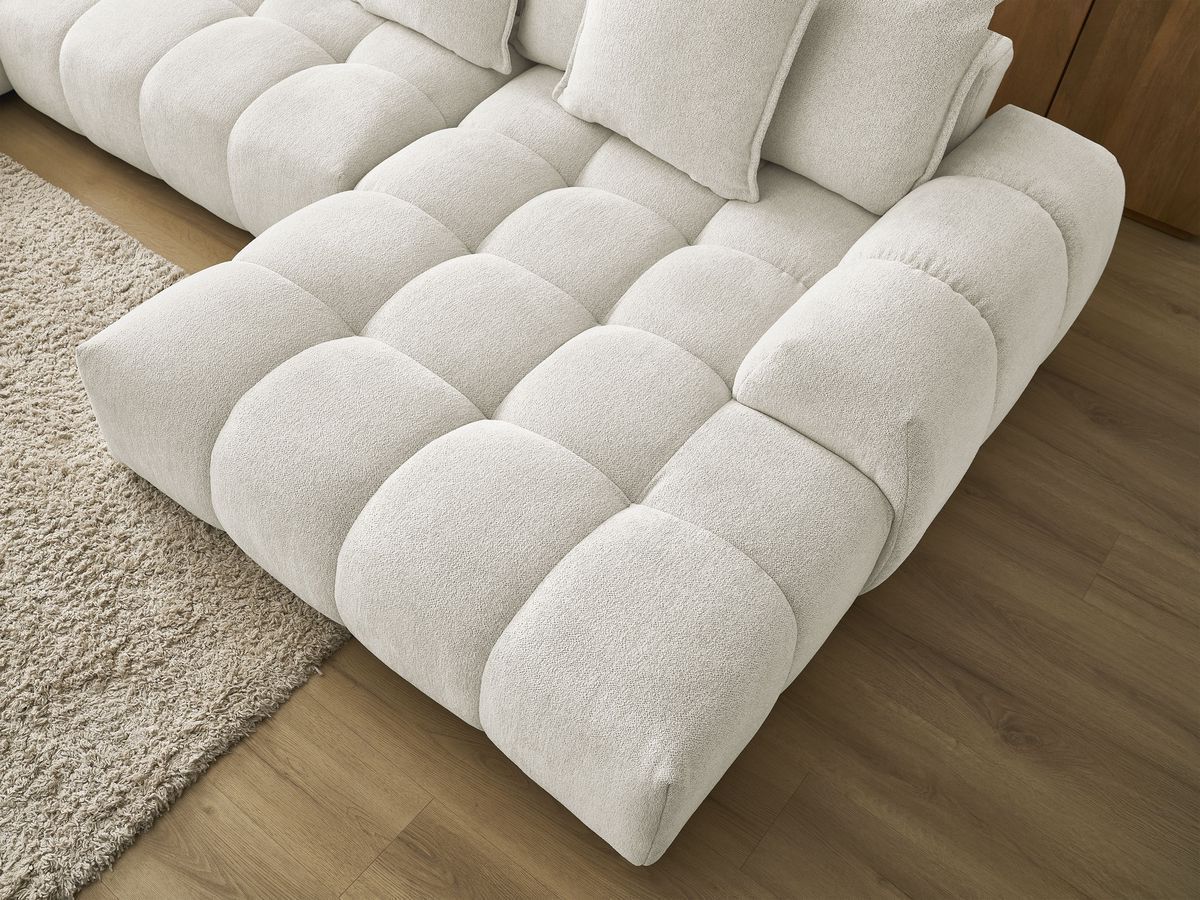 Canapé panoramique convertible coffre EVEREST tissu chiné