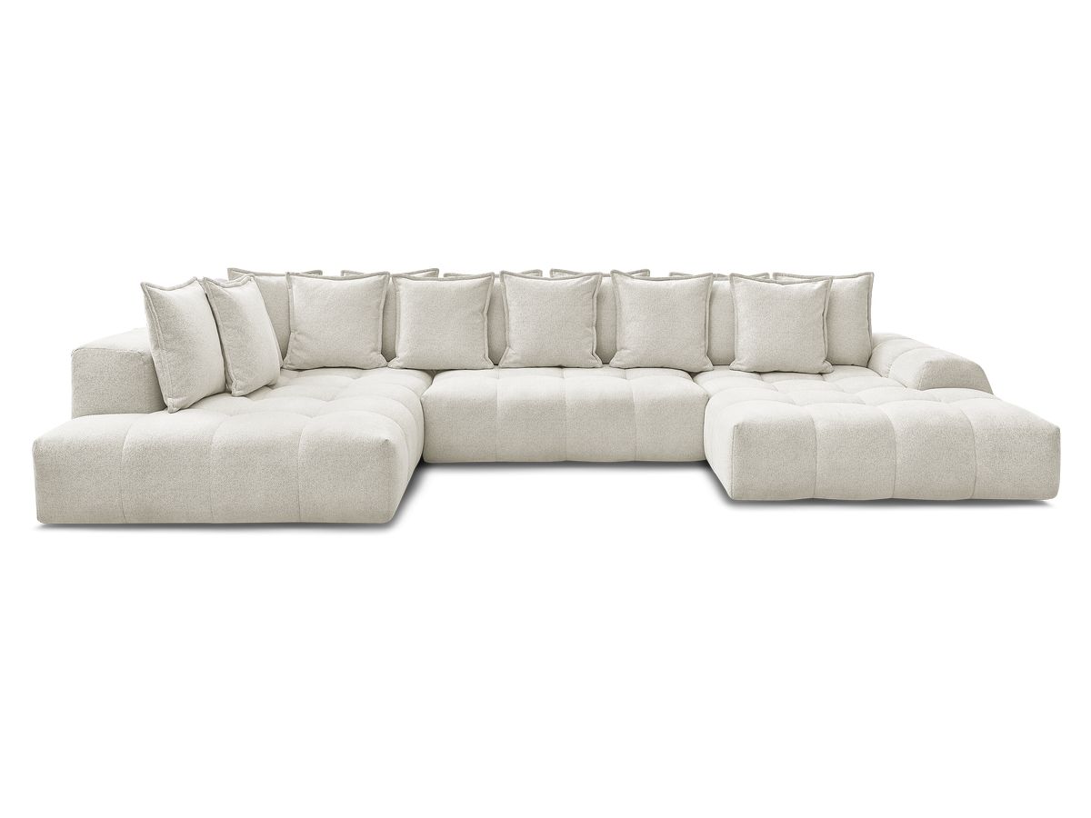 Canapé panoramique convertible coffre EVEREST tissu chiné