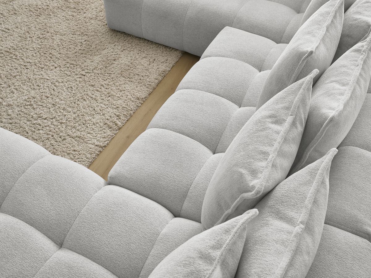 Canapé panoramique convertible coffre EVEREST tissu chiné