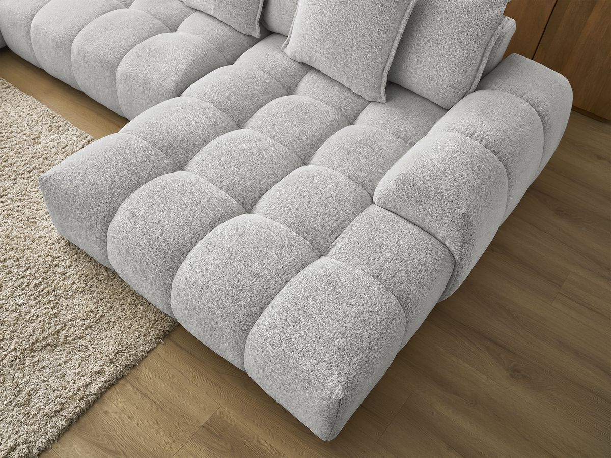 Canapé panoramique convertible coffre EVEREST tissu chiné