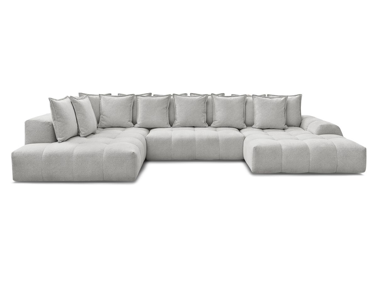 Canapé panoramique convertible coffre EVEREST tissu chiné